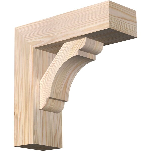 Ekena Millwork Olympic Block Smooth Bracket w/ Offset Brace, Douglas Fir, 5 1/2"W x 16"D x 16"H BKT0604X16X16OLY05SDF - main